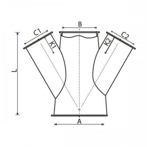 Trójnik podwójny ZWR1-T2x45