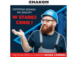 Od 01.04.2023 Nowe Cenniki 