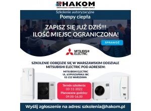 Szkolenie autoryzacyjne POMPY CIEPŁA - MITSUBISHI ELECTRIC