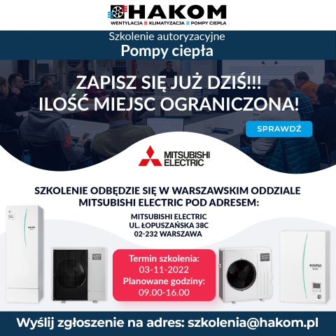 Szkolenie autoryzacyjne POMPY CIEPŁA - MITSUBISHI ELECTRIC