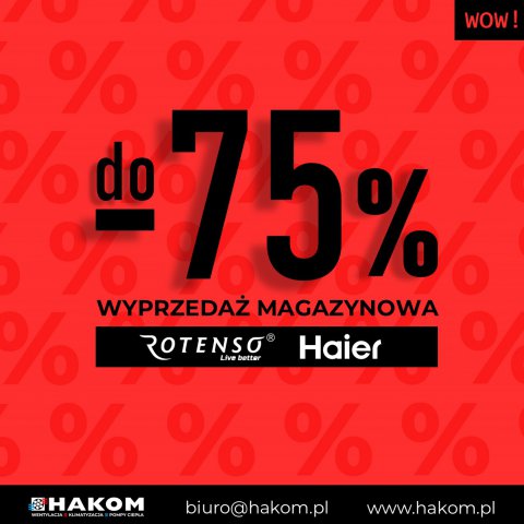 DO -75% NA ROTENSO I HAIER