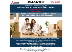 Zarejestruj się na Szkolenie M & Mr. Slim Mitsubishi Electric