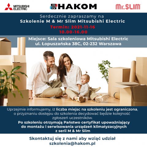 Zarejestruj się na Szkolenie M & Mr. Slim Mitsubishi Electric