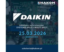 SZKOLENIE AUTORYZACYJNE DAIKIN - SYSTEMY SPLIT I MULTI SPLIT