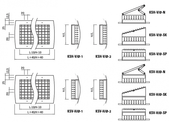 Kratka wentylacyjna KSV-H
