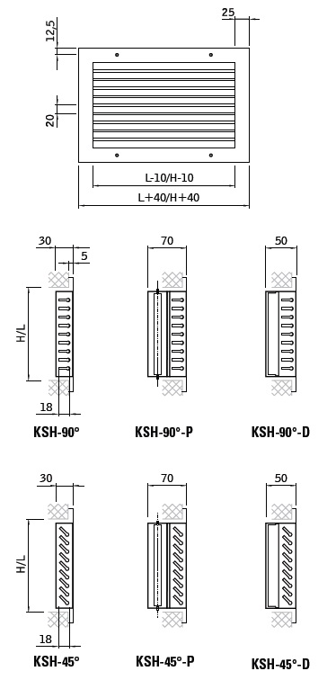 Kratka wentylacyjna KSH-90